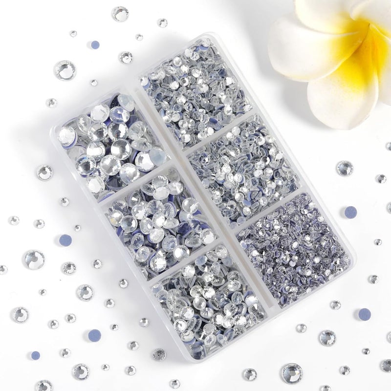 BEADSLAND Hotfix Rhinestones 3960pcs, White Rhinestone for Clothes, Hot Fix Crystals Rhinestones with Tweezers and Wax Pencil Kit,Mixed 5 Sizes, SS6-SS30, Crystal - Image 2